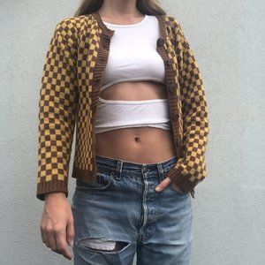 Gimaguas Checkered Cardigan Sweater